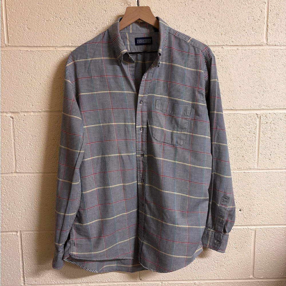 Brooks Brothers Gray and Red Plaid Shirt